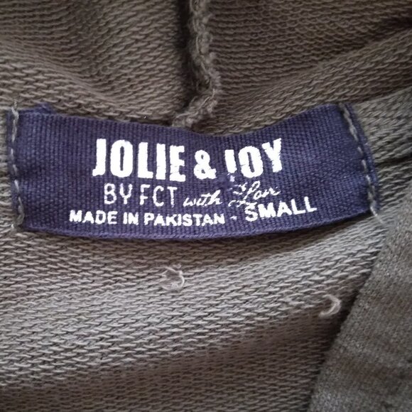 Jolie & Joy | Olive Army Green Distressed Hoodie | Size S - Picture 6 of 7